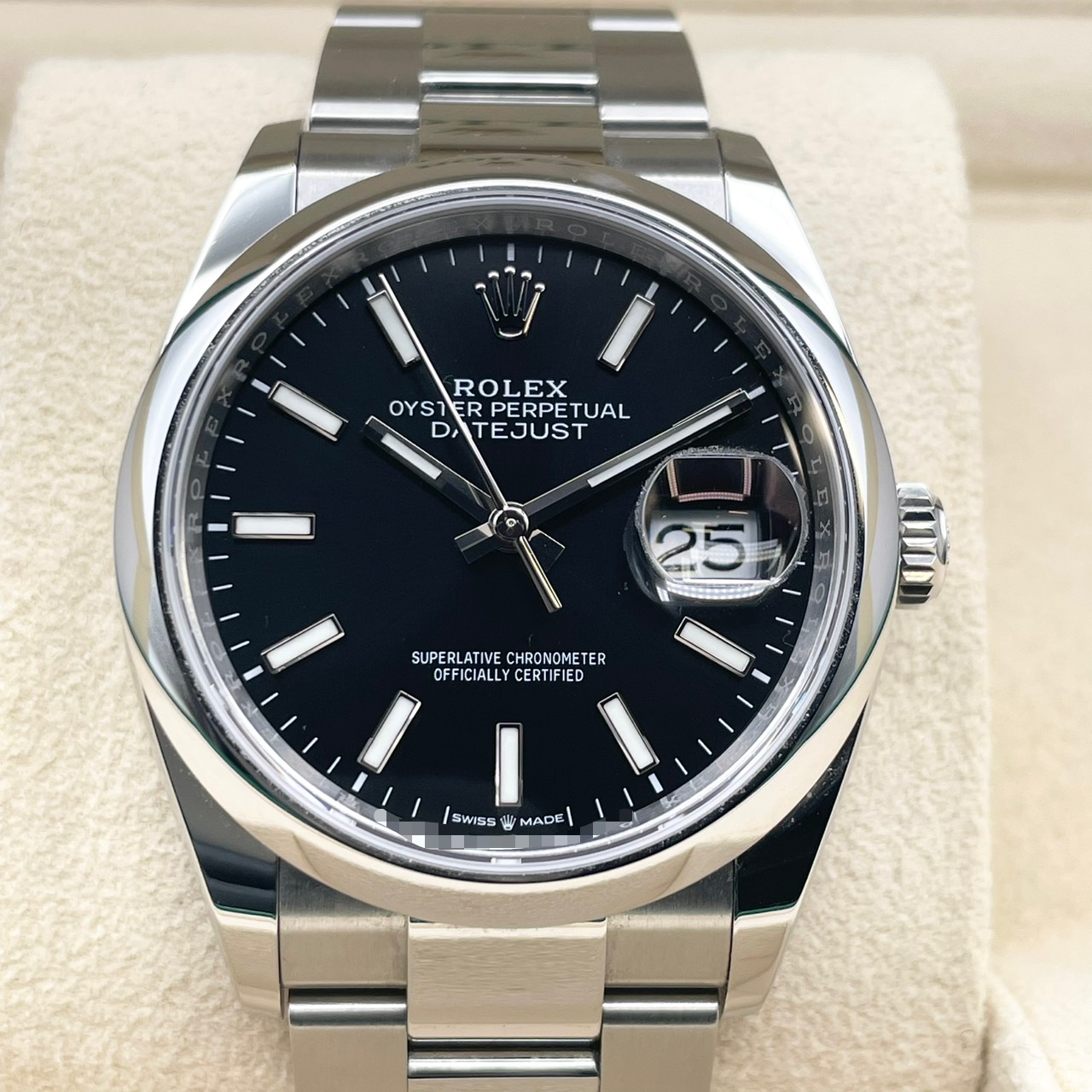 ロレックス デイトジャスト 126200 ブラック オイスターブレス 36mm
