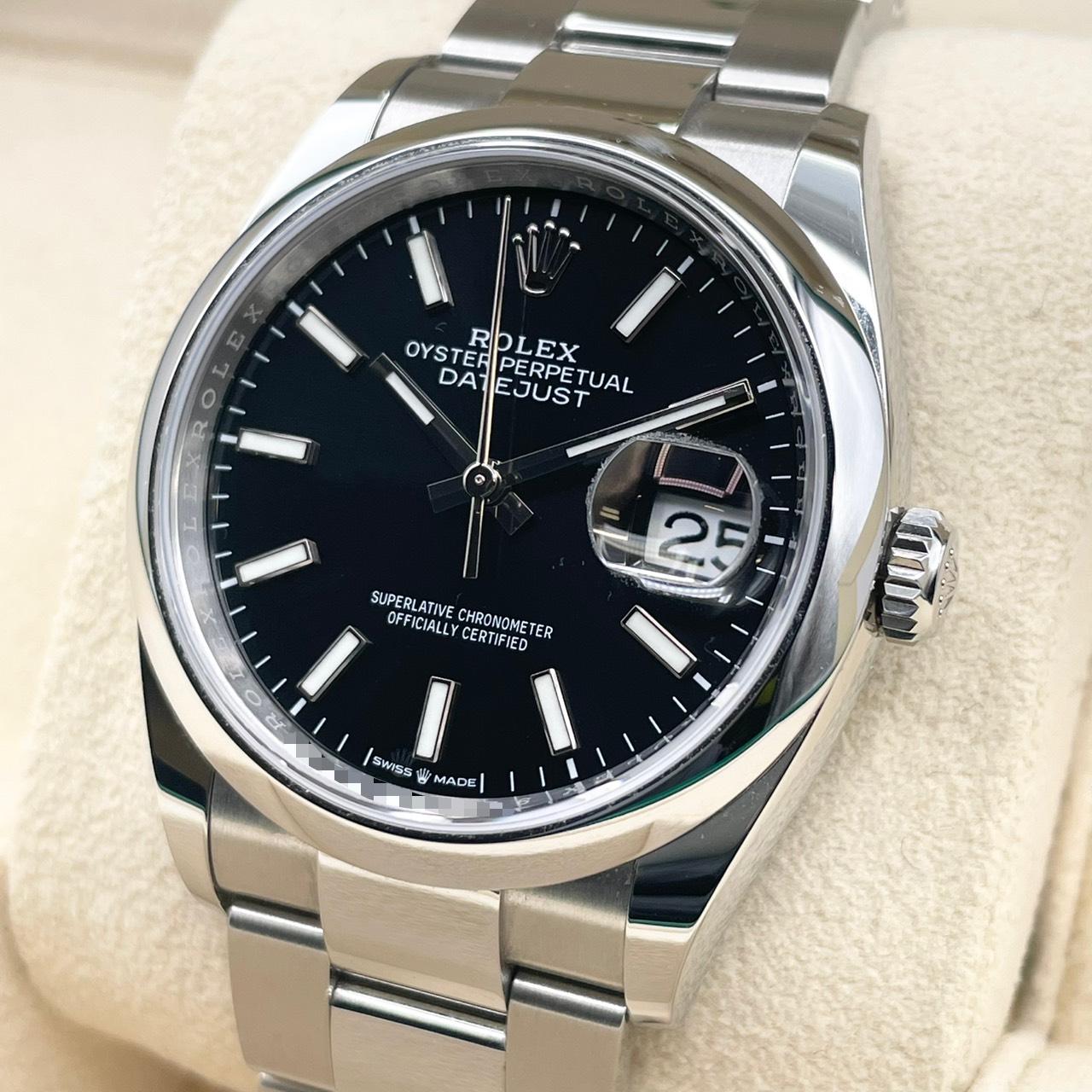 ロレックス デイトジャスト 126200 ブラック オイスターブレス 36mm