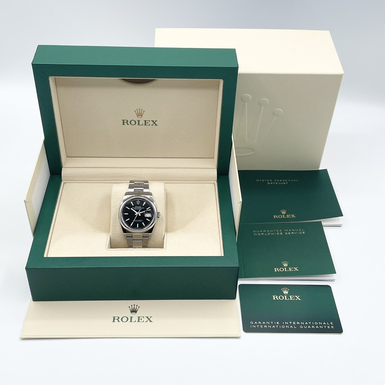 ロレックス デイトジャスト 126200 ブラック オイスターブレス 36mm