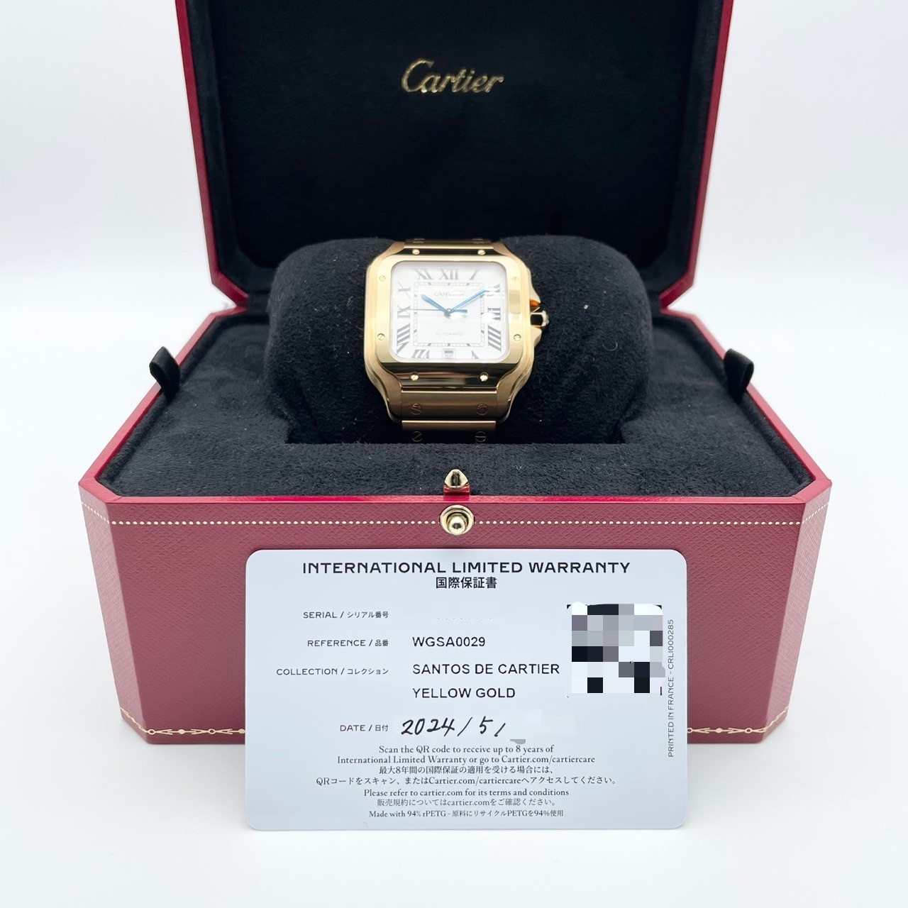 カルティエ サントス ドゥ カルティエ WGSA0029 ホワイト イエロー 