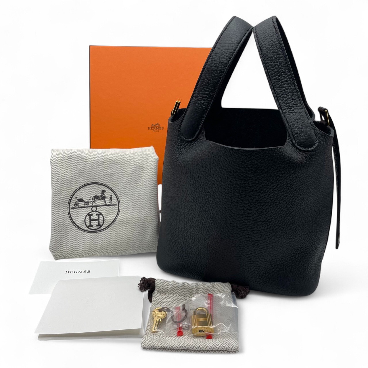美品 エルメス ピコタンロックPM トリヨンクレマンス エタン エルメス ピコタンロック18/PM エトゥープ トリヨンクレマンス