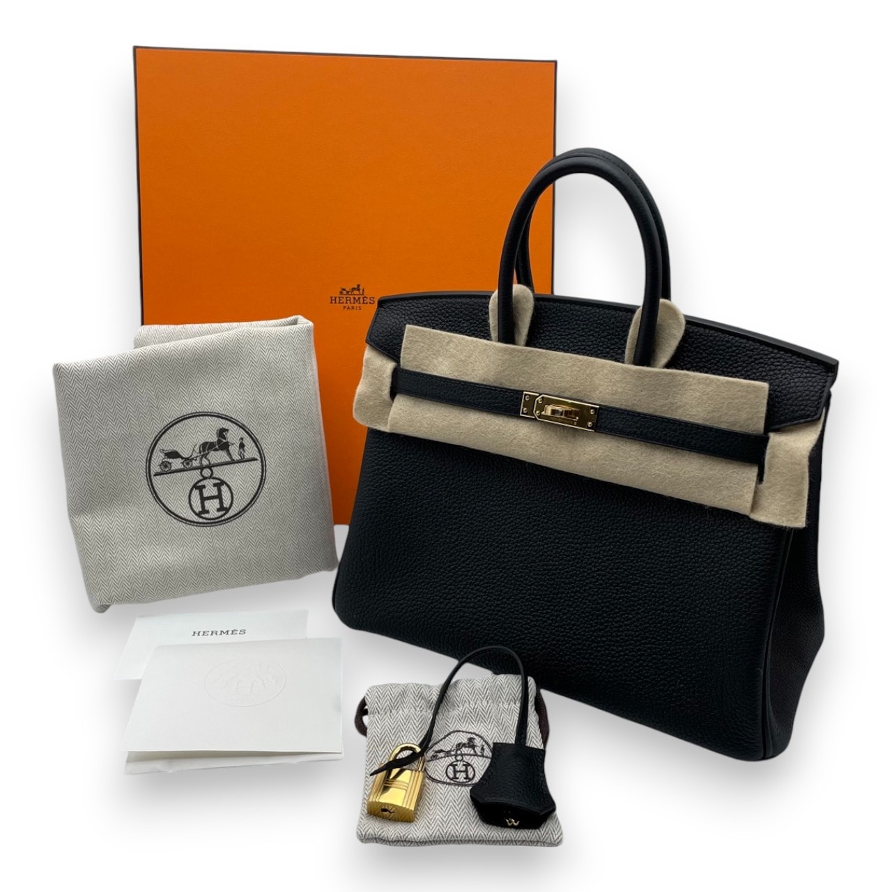 エルメス バーキン 25 ノワール トゴ ゴールド金具 K刻印