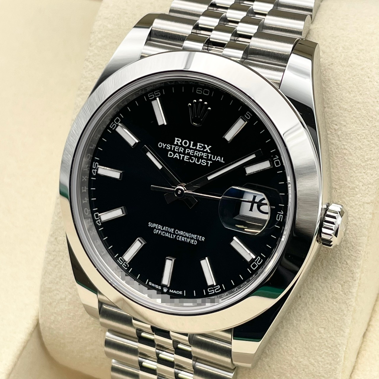 【保証書日付2025年11月！】ロレックス デイトジャスト 126300 ブラック ジュビリーブレスレット 41mm