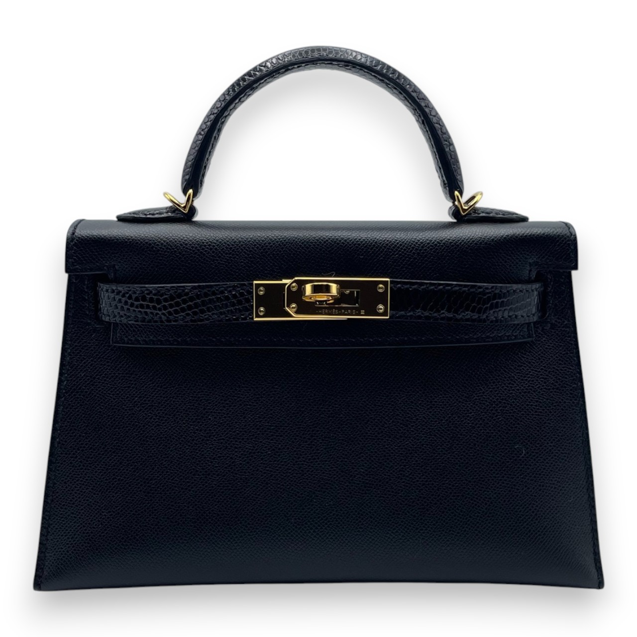 エルメス ミニケリー タッチ ノワール エプソン/リザード ゴールド金具