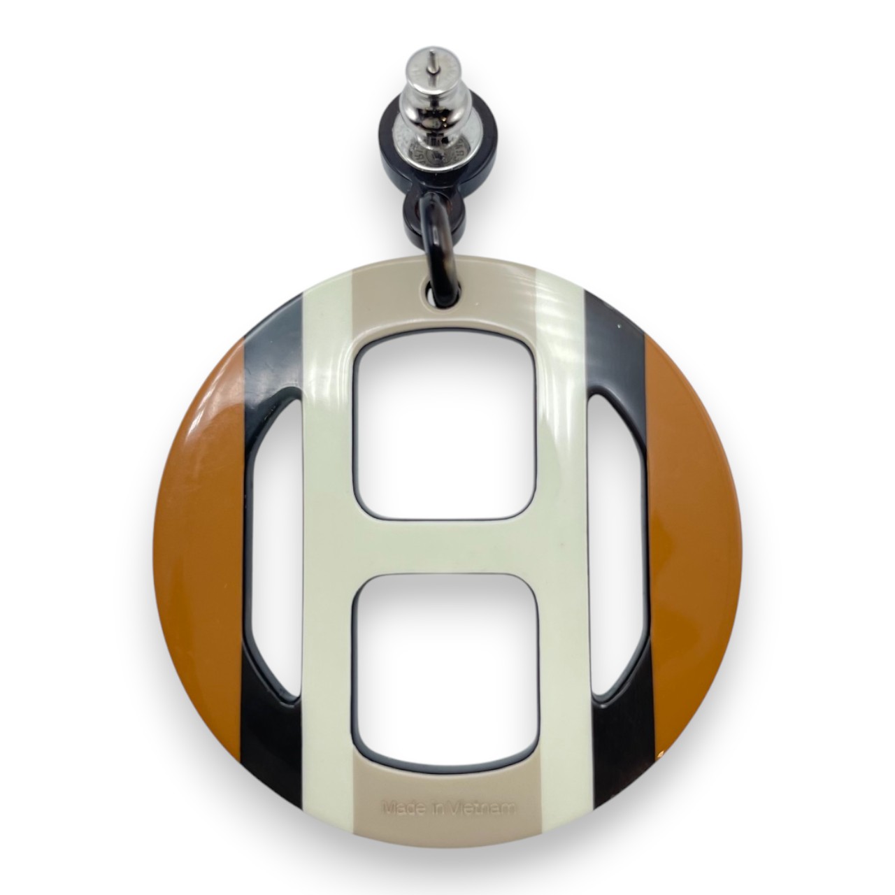 エルメス Hエキップ ピアス サーブル バッファローホーン - ブランド品