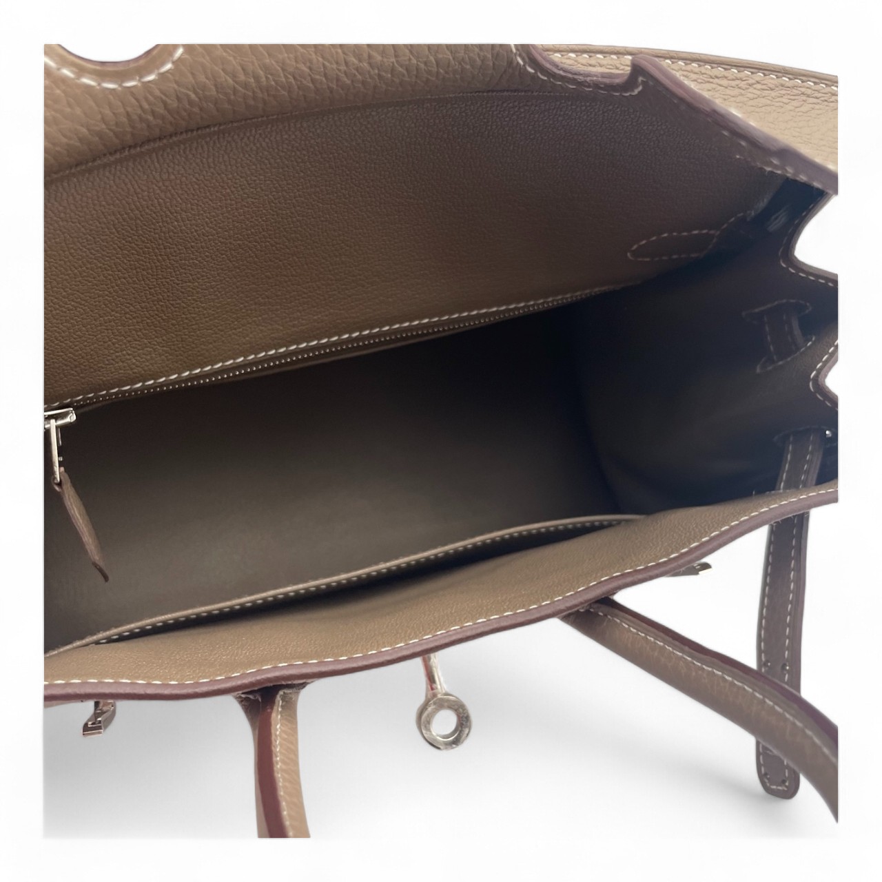 エルメス バーキン 25 エトゥープ トゴ シルバー金具 B刻印