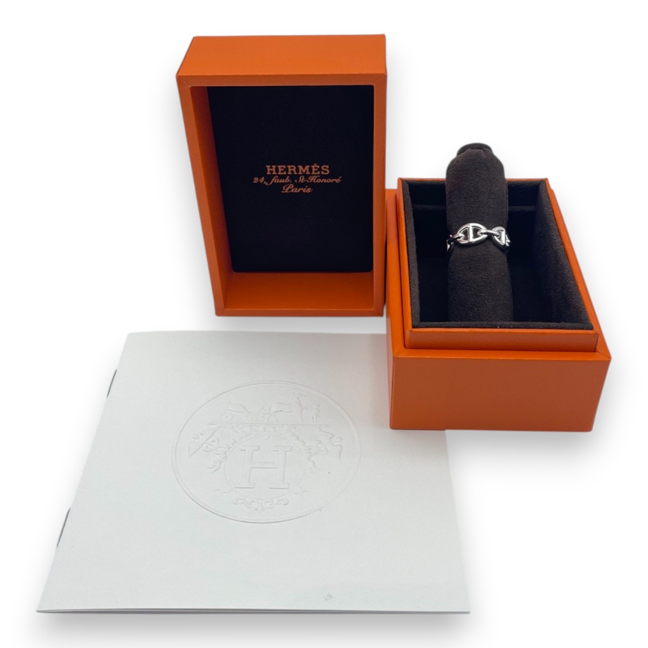 エルメス シェーヌ・ダンクル アンシェネリング PM 50 シルバー925 10号