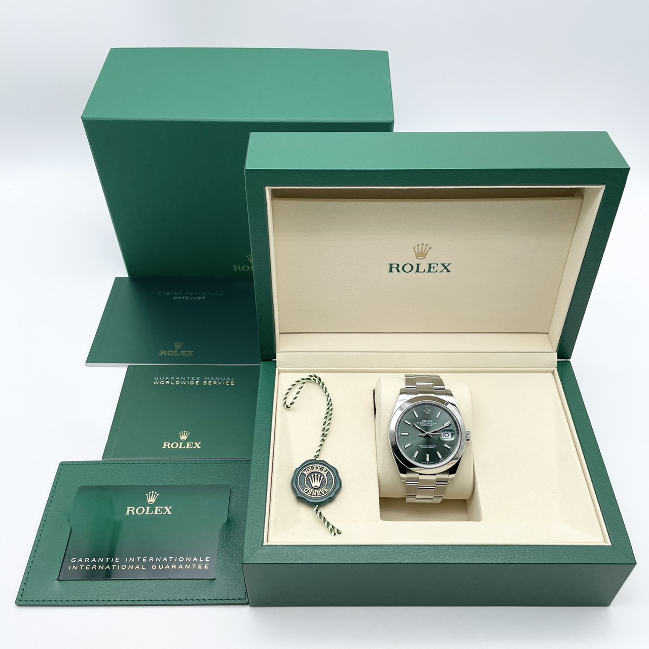 ロレックス デイトジャスト 126300 ミントグリーン オイスターブレスレット 41mm