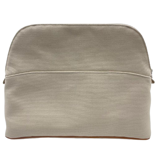 【HERMES】 人気お洒落ポーチ☆ ボリード 31 Lサイズ エルメスボリードポーチ 31 ナチュラル キャンバス シルバー金具
