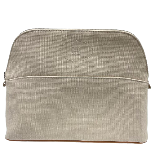 エルメスボリードポーチ 31 ナチュラル キャンバス シルバー金具