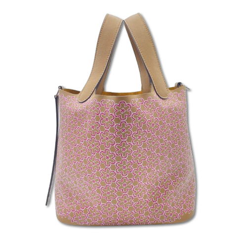 エルメス ピコタンロック ラッキーデイジー PM ローズ/ブラウン スイフト シルバー金具 U刻印