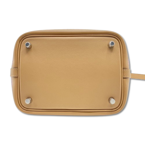 エルメス ピコタンロック ラッキーデイジー PM ローズ/ブラウン スイフト シルバー金具 U刻印