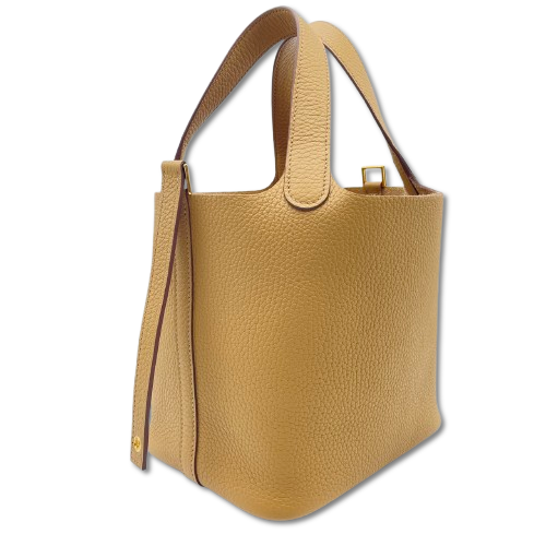 ありす★美品★ エルメス ピコタン PM トリヨン □M刻印 #86 エルメス ピコタンロック PM ビスキュイ トリヨンクレマンス ゴールド