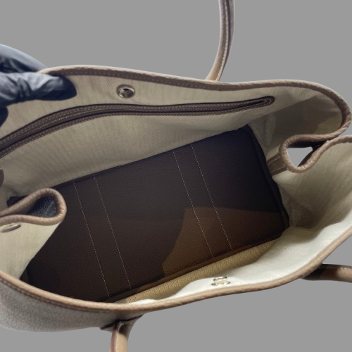 エルメス ガーデンパーティ PM エトゥープ ネゴンダ シルバー金具 Z刻印