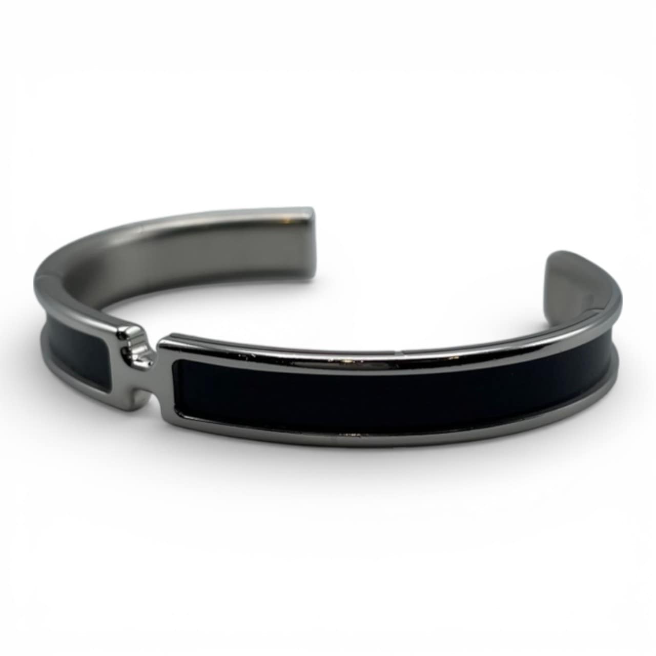 エルメス オランプ バングル T2 ノワール ボックスカーフ シルバー金具