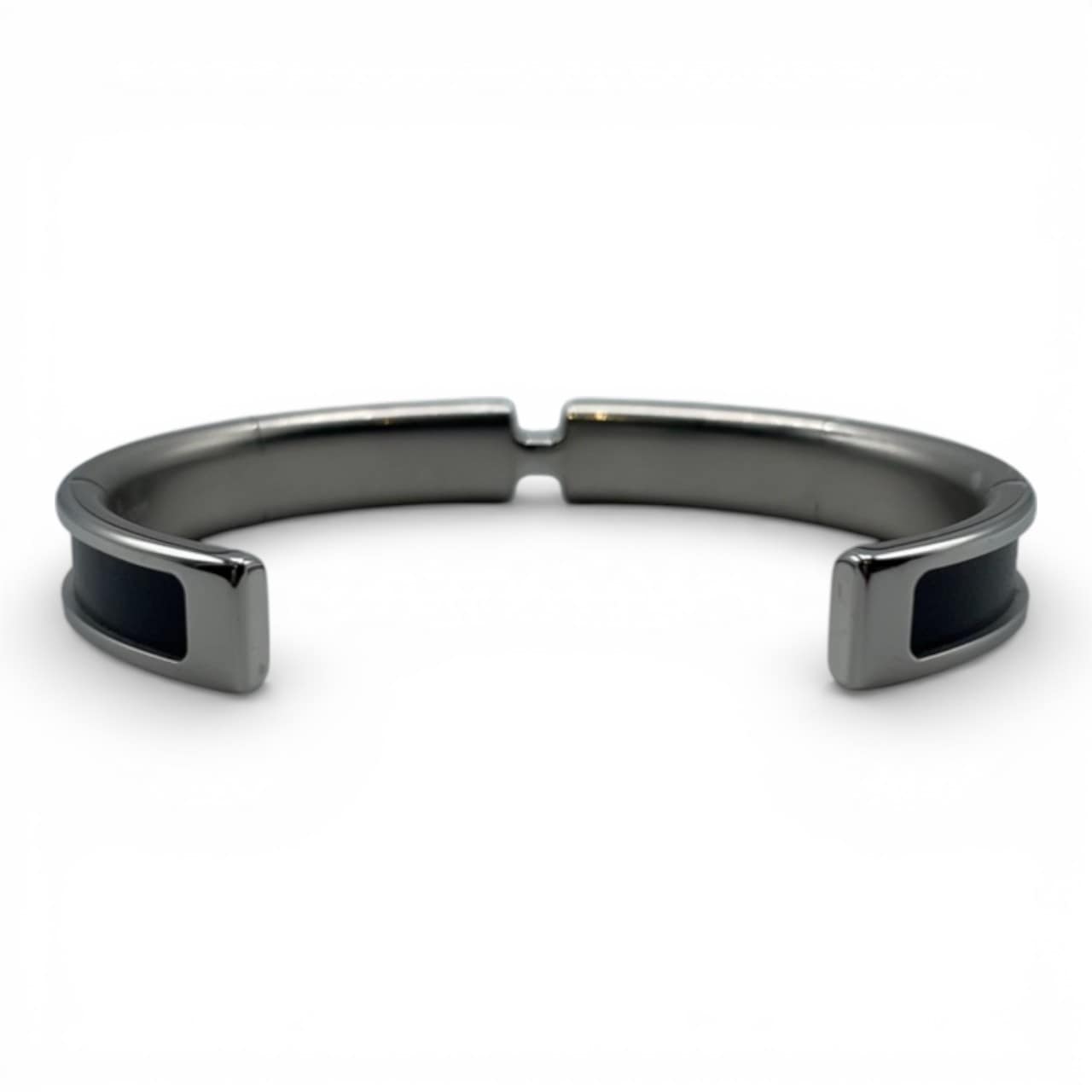 エルメス オランプ バングル T2 ノワール ボックスカーフ シルバー金具