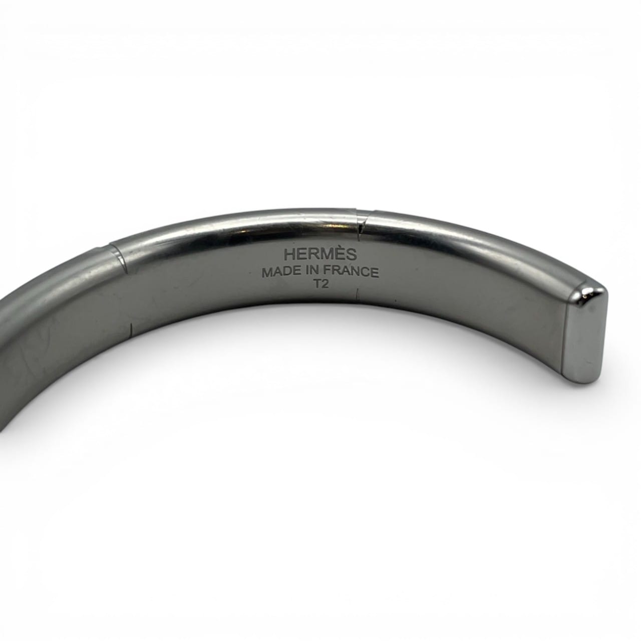 エルメス オランプ バングル T2 ノワール ボックスカーフ シルバー金具