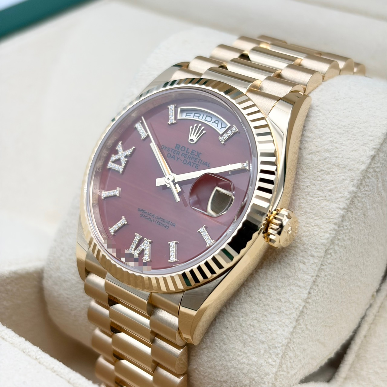 【超希少カーネリアン！！】ロレックス デイデイト 128238A カーネリアン  インデックスダイヤ プレジデントブレスレット 36mm