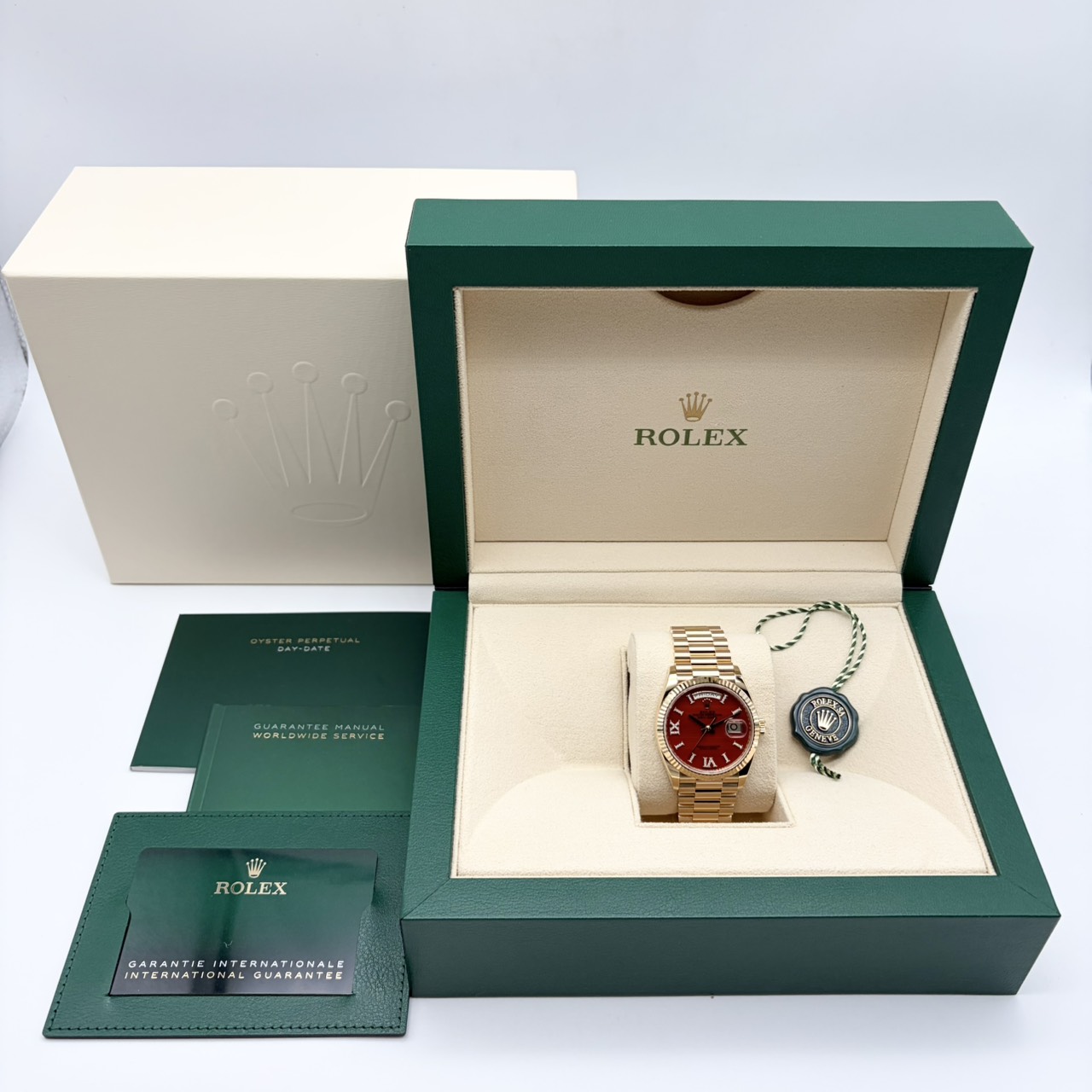 【超希少カーネリアン！！】ロレックス デイデイト 128238A カーネリアン  インデックスダイヤ プレジデントブレスレット 36mm