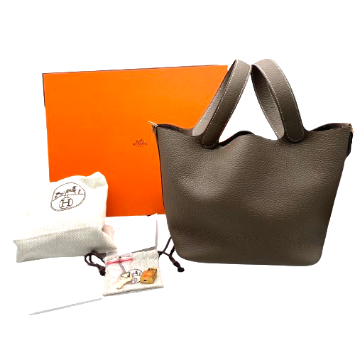 エルメス ピコタンロック MM エトゥープ トリヨンクレマンス ゴールド金具 W刻印