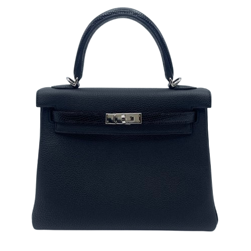 エルメス ケリー タッチ 25 ノワール トゴ/リザード シルバー金具 B刻印