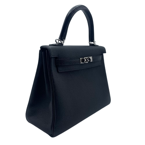 エルメス ケリー タッチ 25 ノワール トゴ/リザード シルバー金具 B刻印