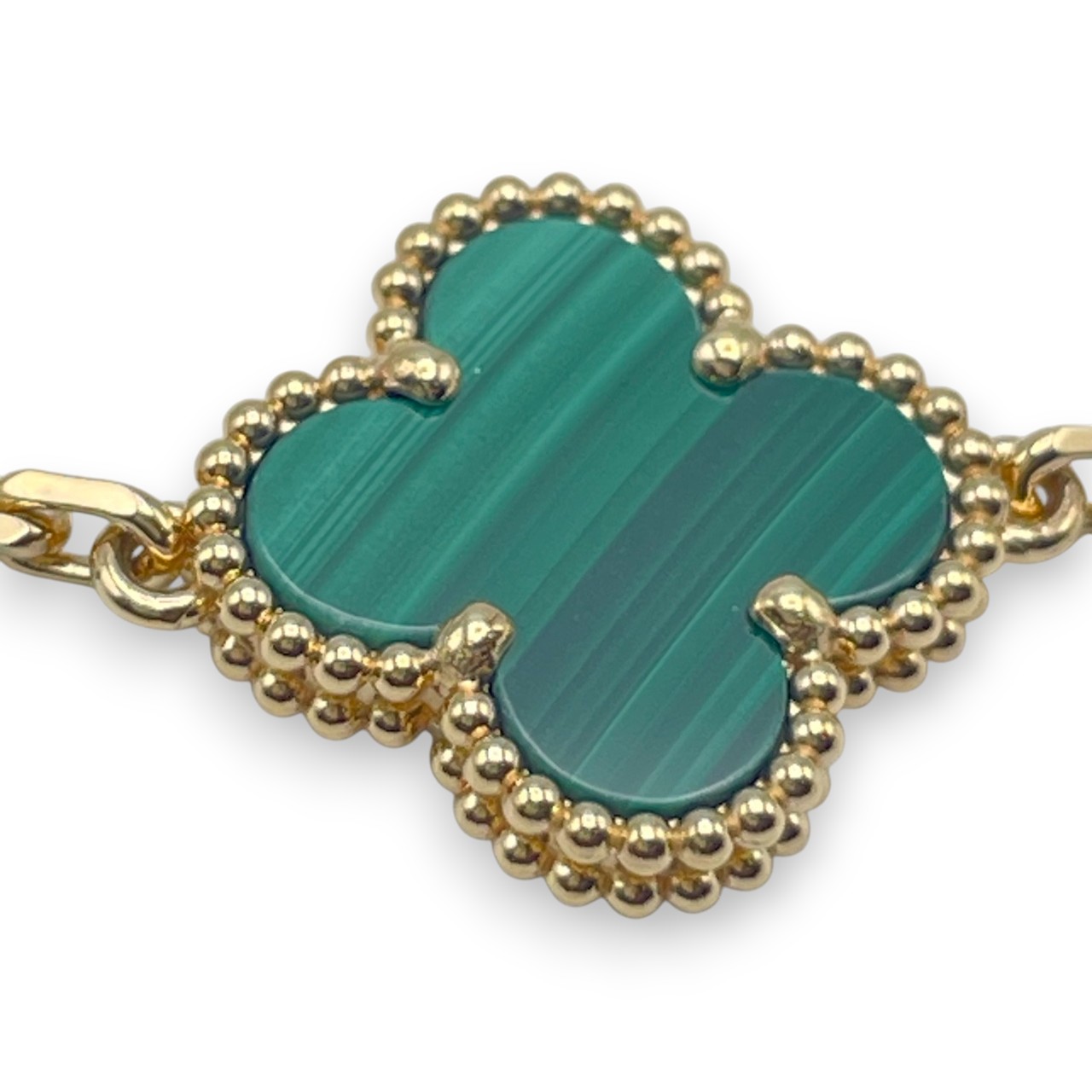 ヴァンクリーフ＆アーペル ヴィンテージアルハンブラ 5P ブレスレット VCARA80900 マラカイト イエローゴールド