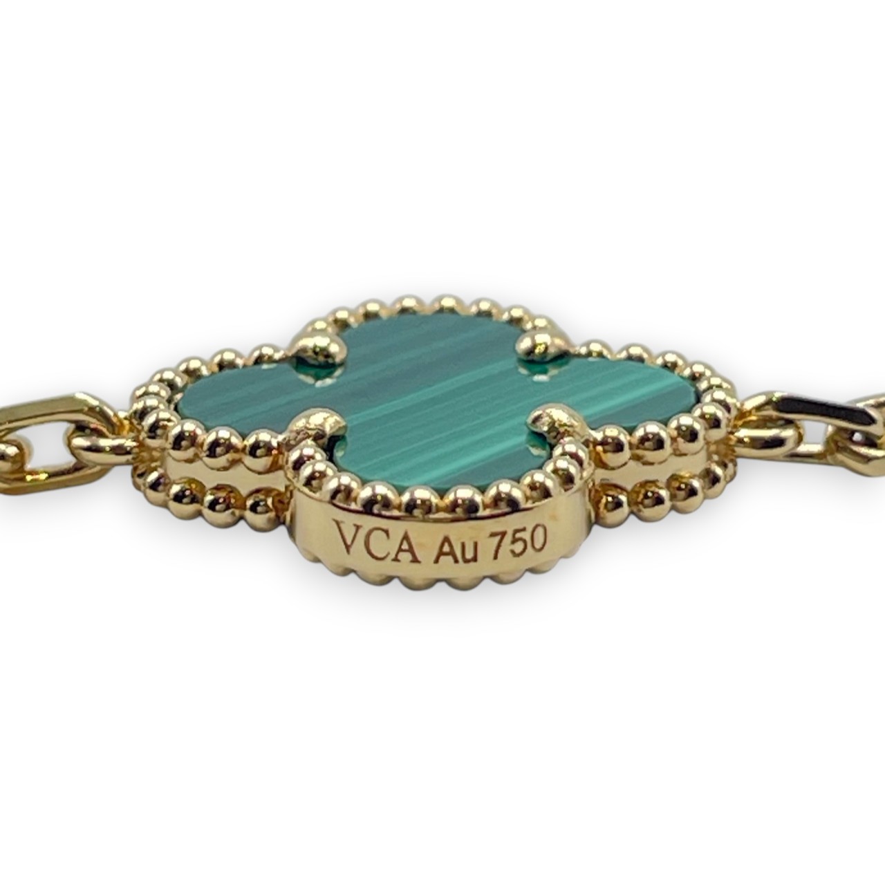 ヴァンクリーフ＆アーペル ヴィンテージアルハンブラ 5P ブレスレット VCARA80900 マラカイト イエローゴールド