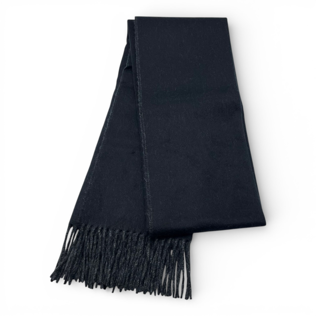 エルメス カシミヤマフラー レクトヴェルソ 40×160 黒/フランネル