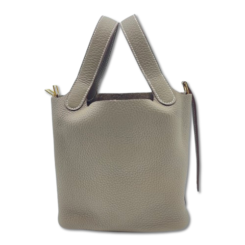 エルメス ピコタンロック PM エトゥープ トリヨンクレマンス ゴールド金具 W刻印