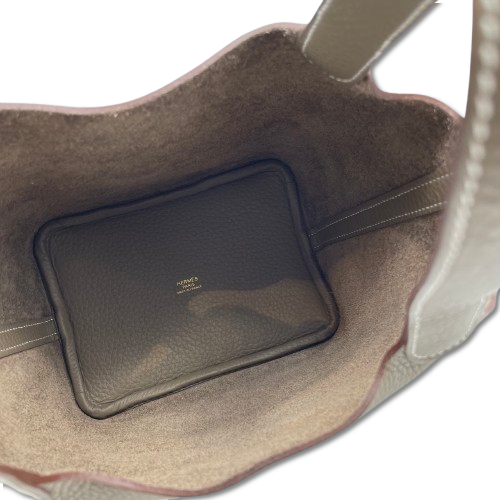 エルメス ピコタンロック PM エトゥープ トリヨンクレマンス ゴールド金具 W刻印