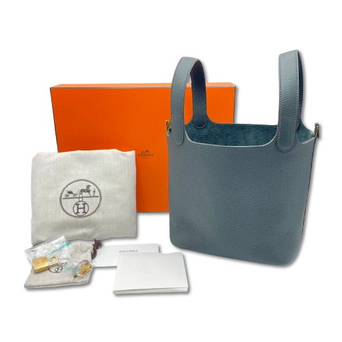【美品】K刻印　エルメス　ピコタンロックMM ヴェールマングローブゴールド金具 エルメス ピコタンロック PM ヴェールマングローブ トリヨン