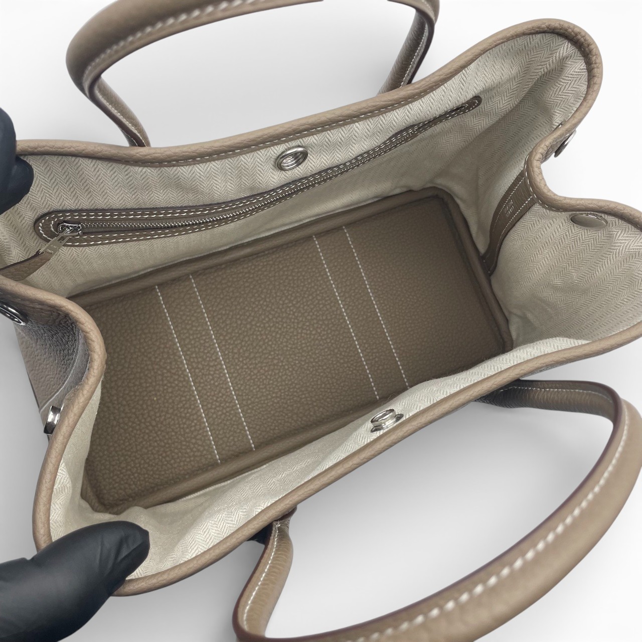 エルメス ガーデンパーティ TPM エトゥープ ネゴンダ シルバー金具 K刻印