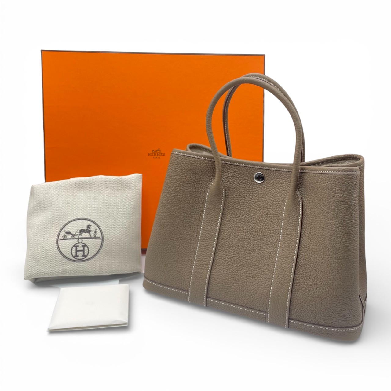 エルメス ガーデンパーティ TPM エトゥープ ネゴンダ シルバー金具 K刻印