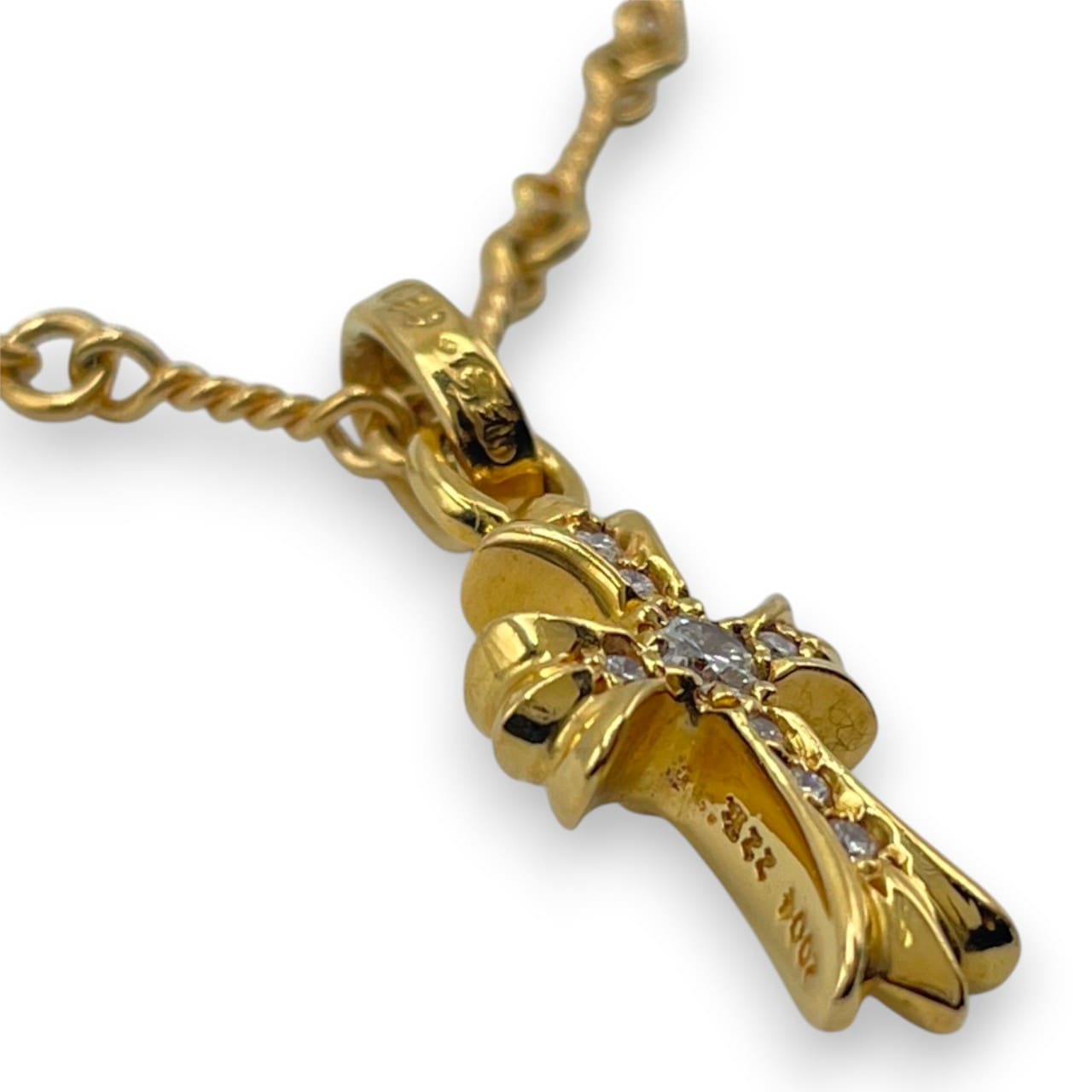 クロムハーツ CHクロスベビーファットチャーム+ツイストチェーン 22k