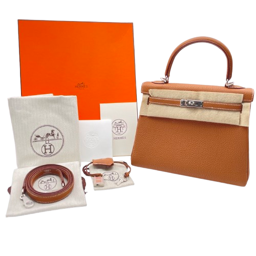 エルメス ケリー 25 ゴールド トゴ シルバー金具 W刻印