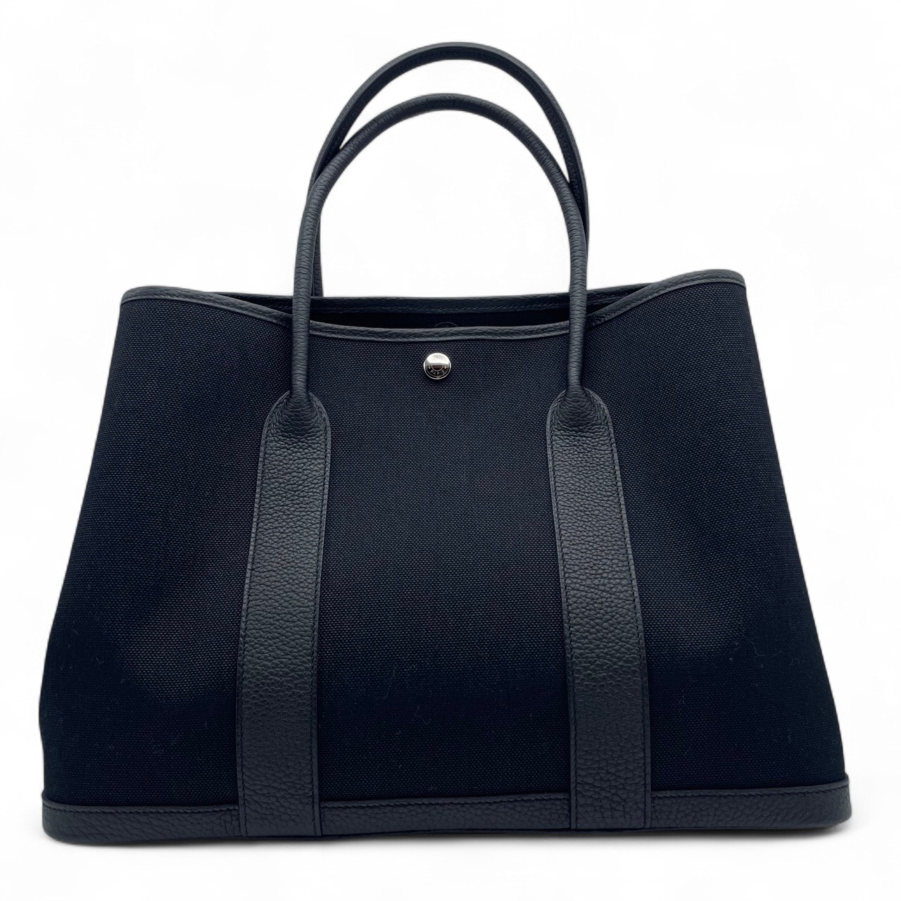 【美品】HERMESエルメス ガーデンパーティーPM トワルアッシュ ブラック エルメス ガーデンパーティPM トワルソーアッシュ ブラック
