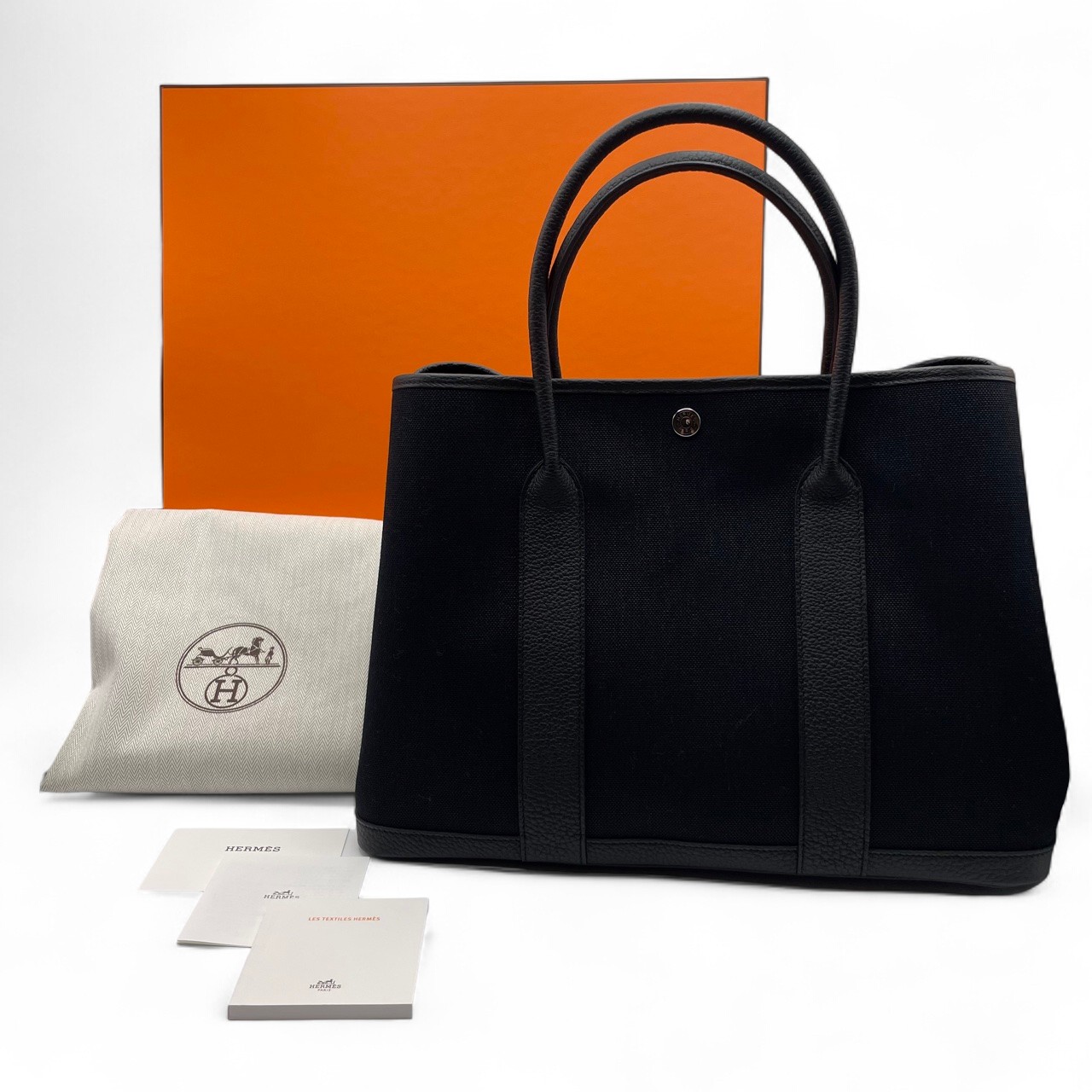 HERMES エルメス ガーデンパーティー PM ／刻印あり エルメス ガーデンパーティー HERMES エルメス 黒 ガーデン