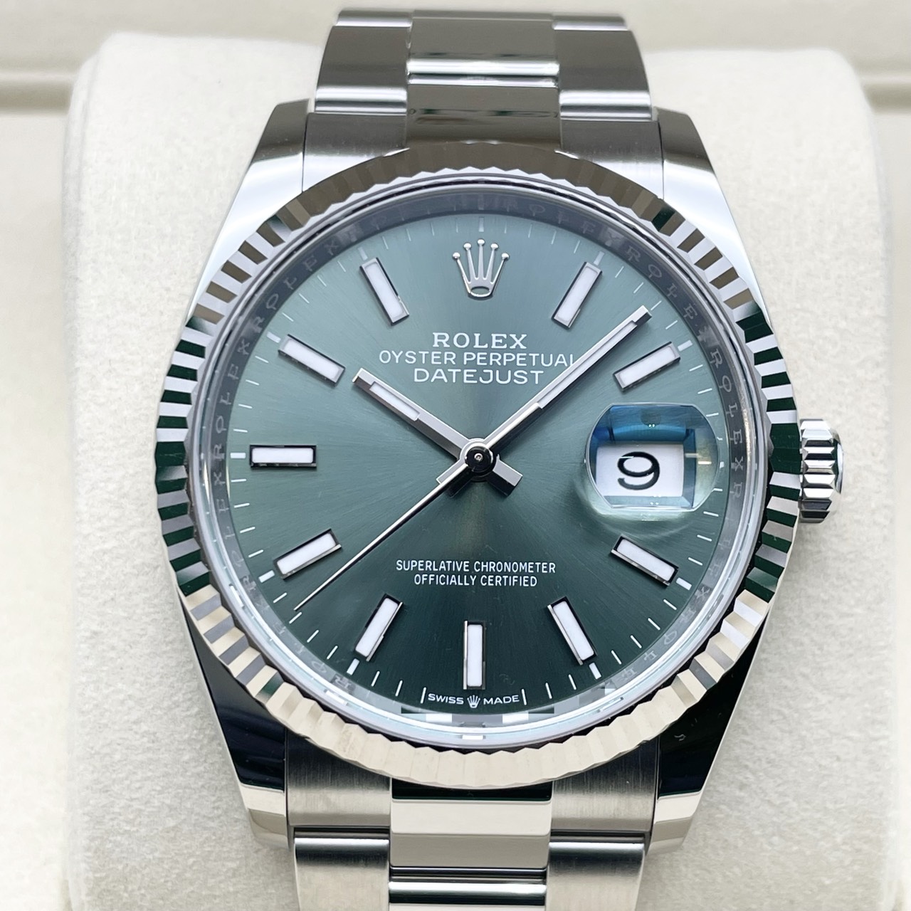 ロレックス デイトジャスト 126234 ミントグリーン オイスターブレス 36mm