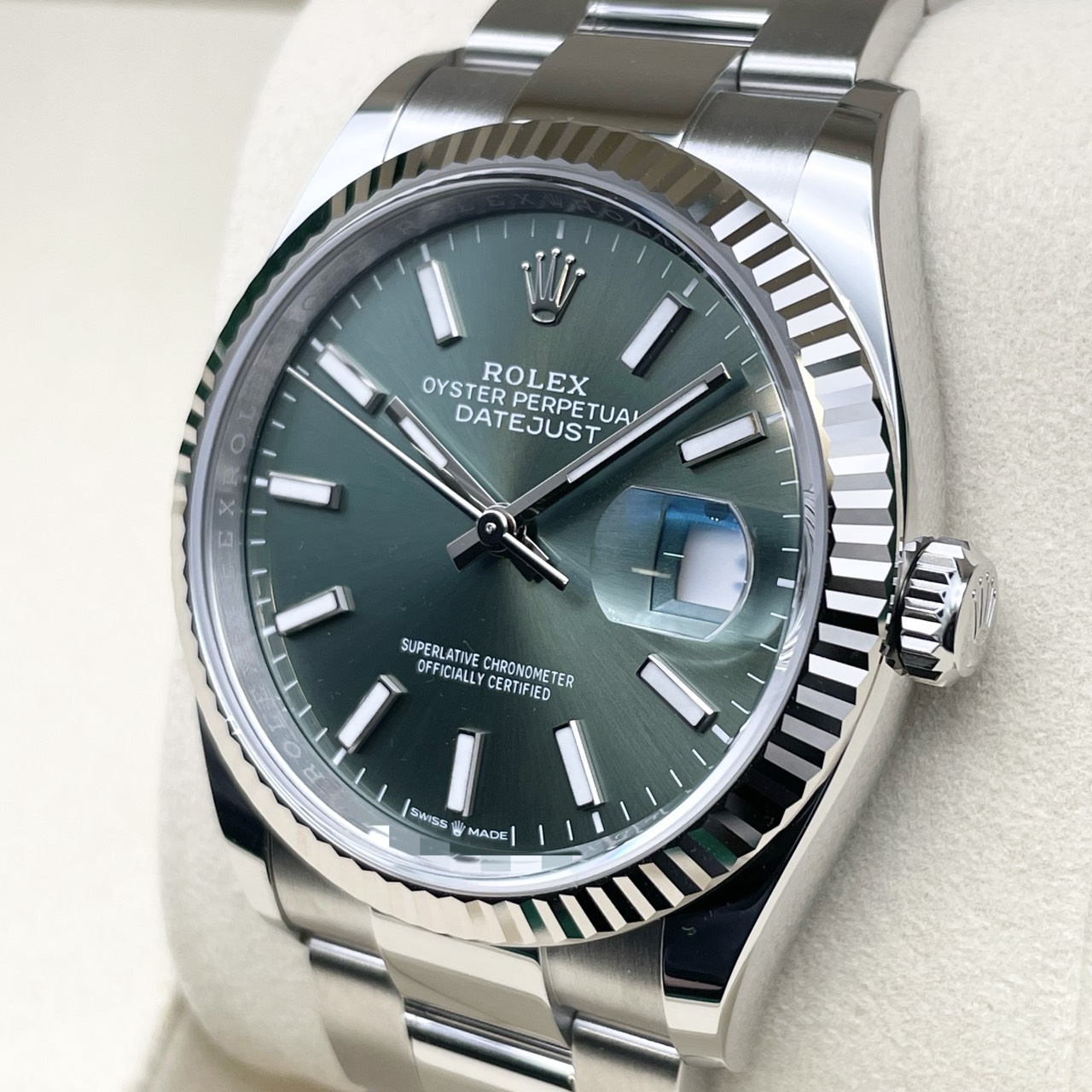 ロレックス デイトジャスト 126234 ミントグリーン オイスターブレス 36mm