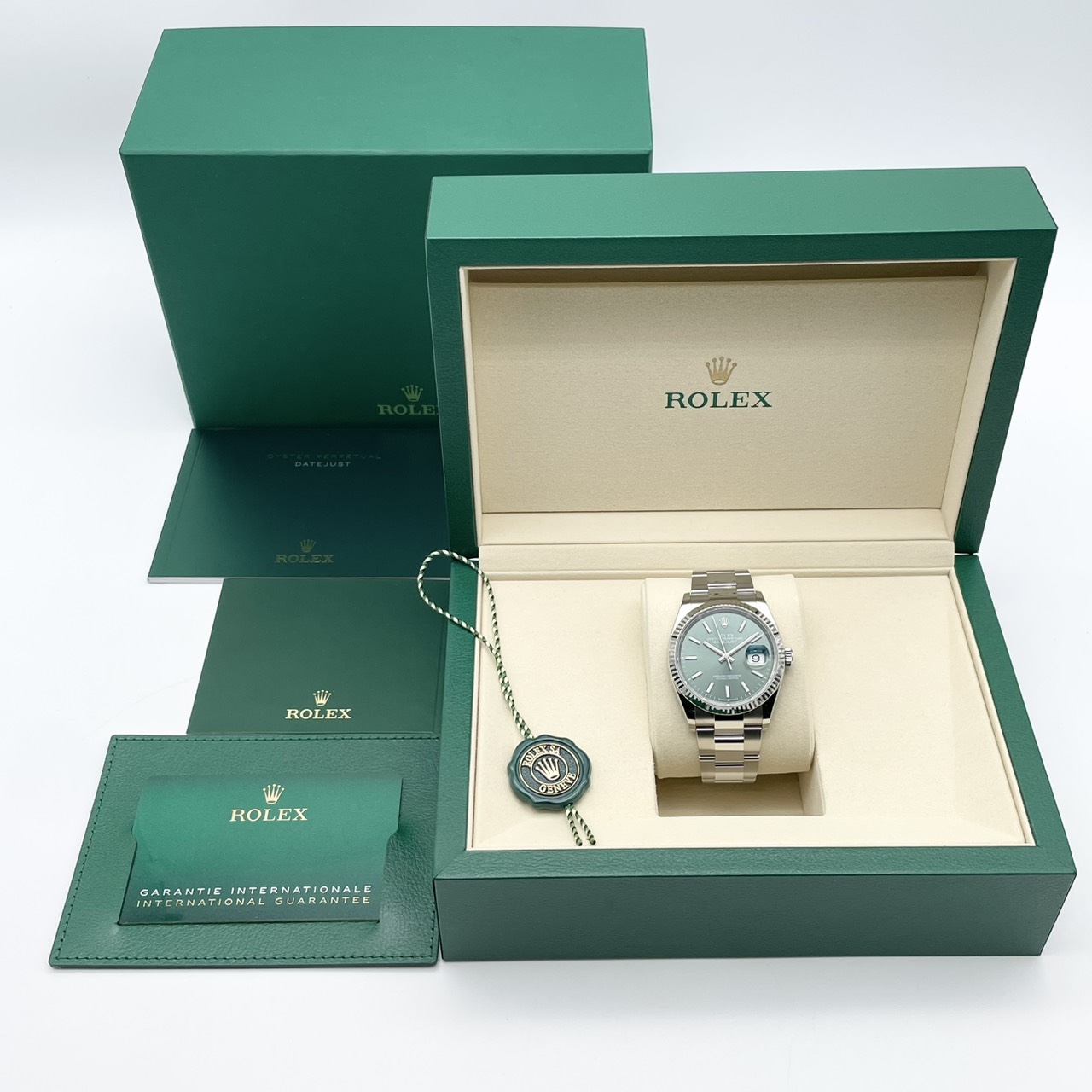 ロレックス デイトジャスト 126234 ミントグリーン オイスターブレス 36mm