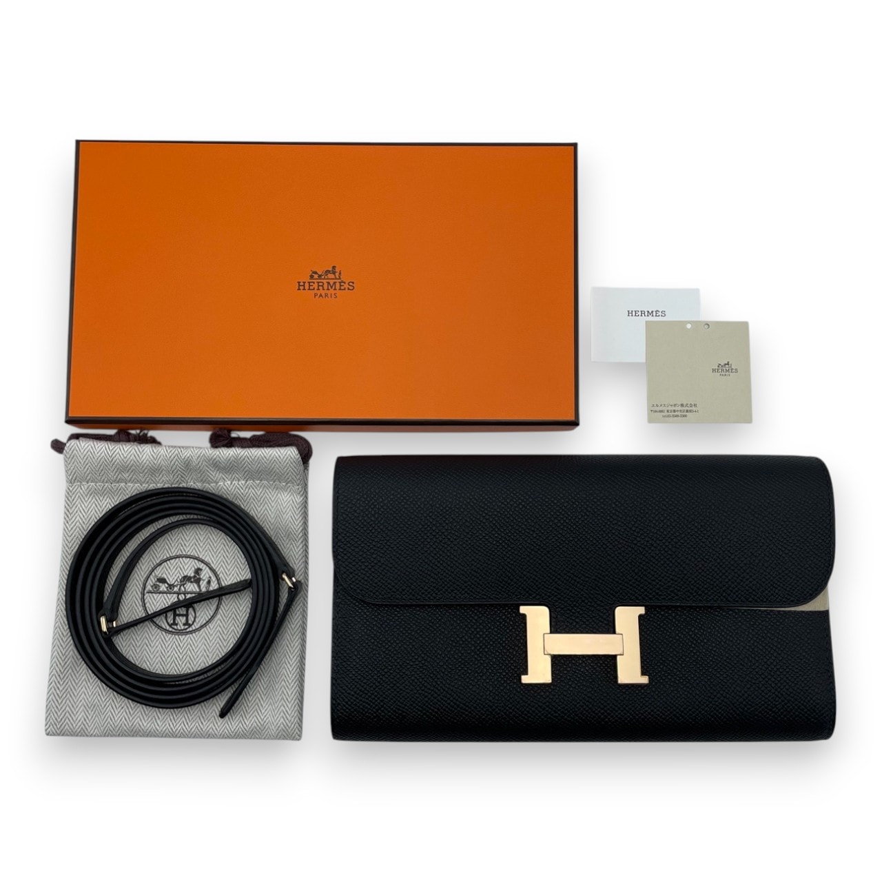 HERMES ゴールドコーム ケース付き エルメス エルメス コンスタンストゥーゴー ノワール エプソン ピンクゴールド