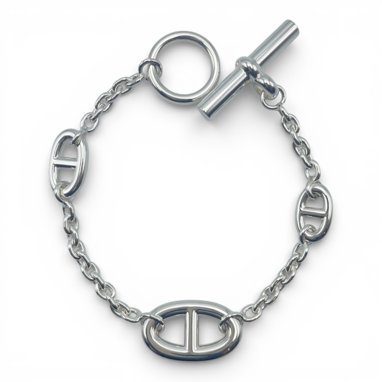 エルメス シェーヌ・ダンクル ファランドール ブレスレット LG シルバー925