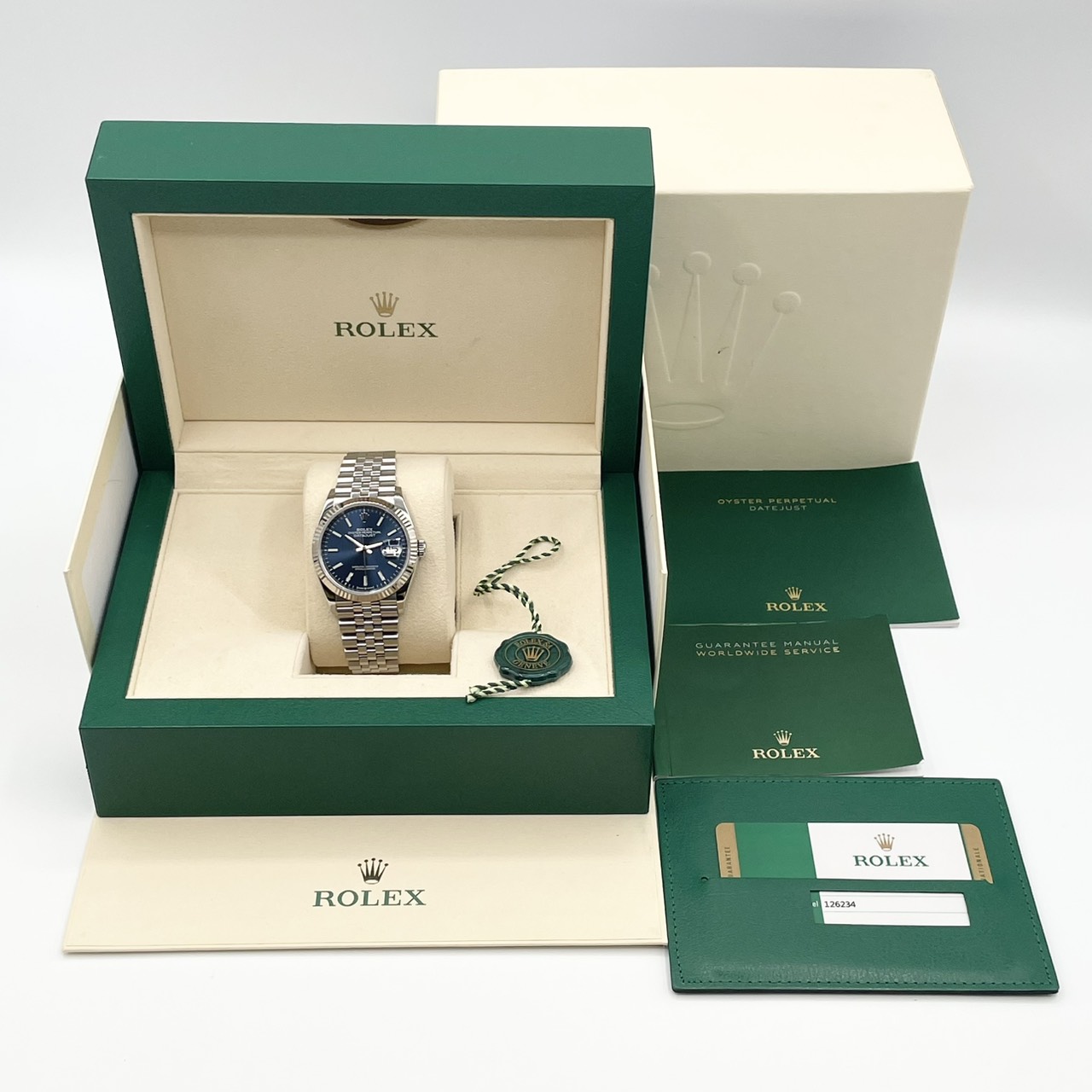 ロレックス デイトジャスト 126234 ブライトブルー ジュビリーブレス 36mm