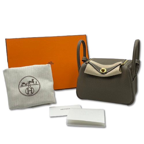 エルメス リンディミニ 20 エトゥープ トリヨンクレマンス ゴールド金具 W刻印