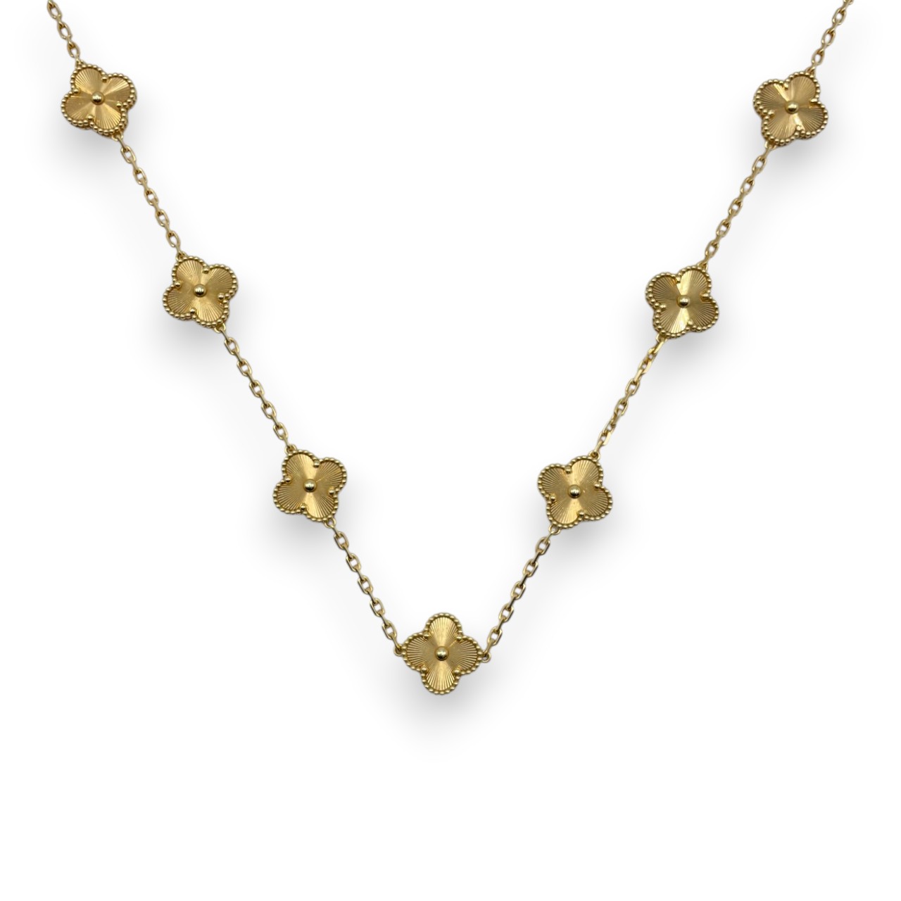 ヴァンクリーフ＆アーペル ヴィンテージアルハンブラ ネックレス VCARP3JJ00 ギヨシェ 18Kイエローゴールド