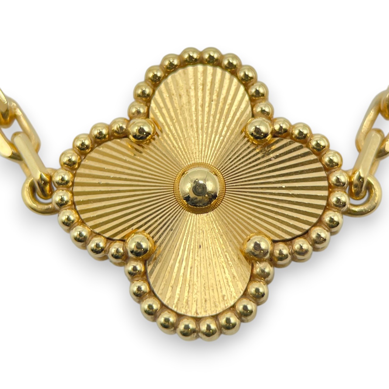 ヴァンクリーフ＆アーペル ヴィンテージアルハンブラ ネックレス VCARP3JJ00 ギヨシェ 18Kイエローゴールド