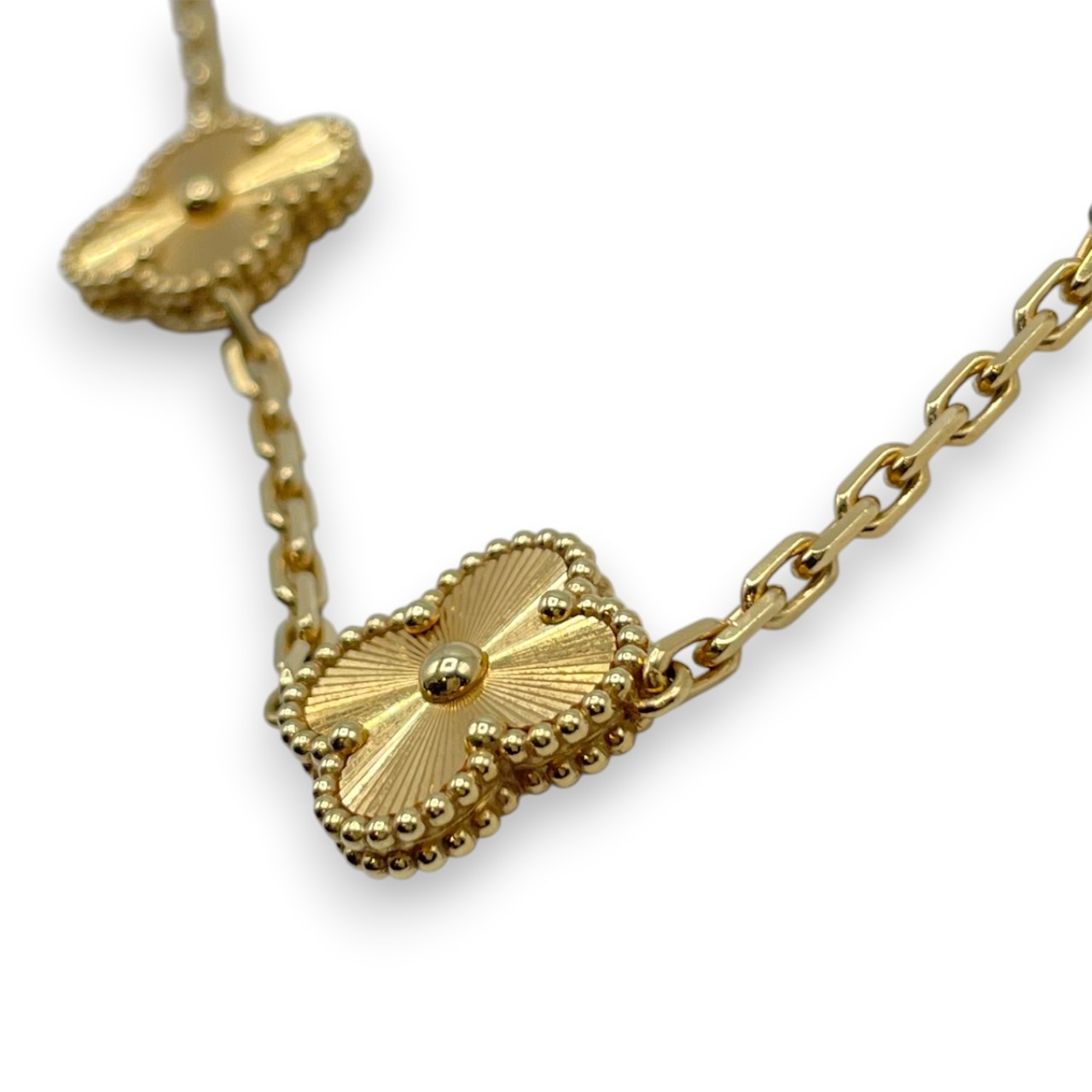 ヴァンクリーフ＆アーペル ヴィンテージアルハンブラ ネックレス VCARP3JJ00 ギヨシェ 18Kイエローゴールド