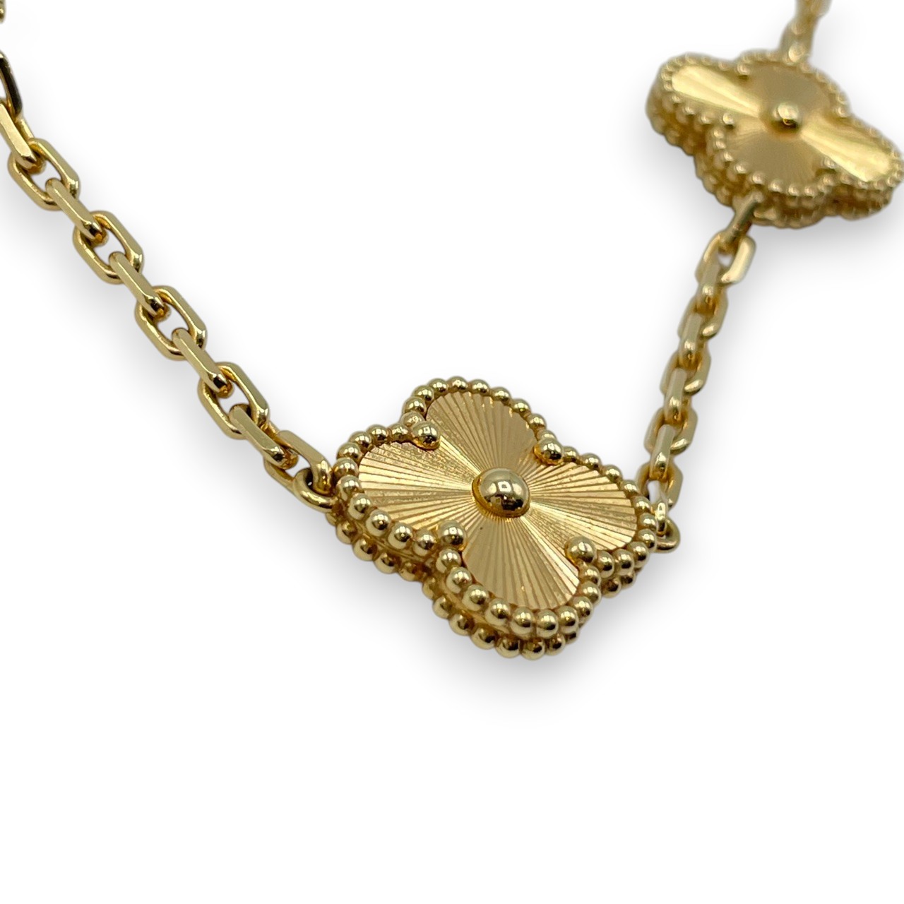 ヴァンクリーフ＆アーペル ヴィンテージアルハンブラ ネックレス VCARP3JJ00 ギヨシェ 18Kイエローゴールド