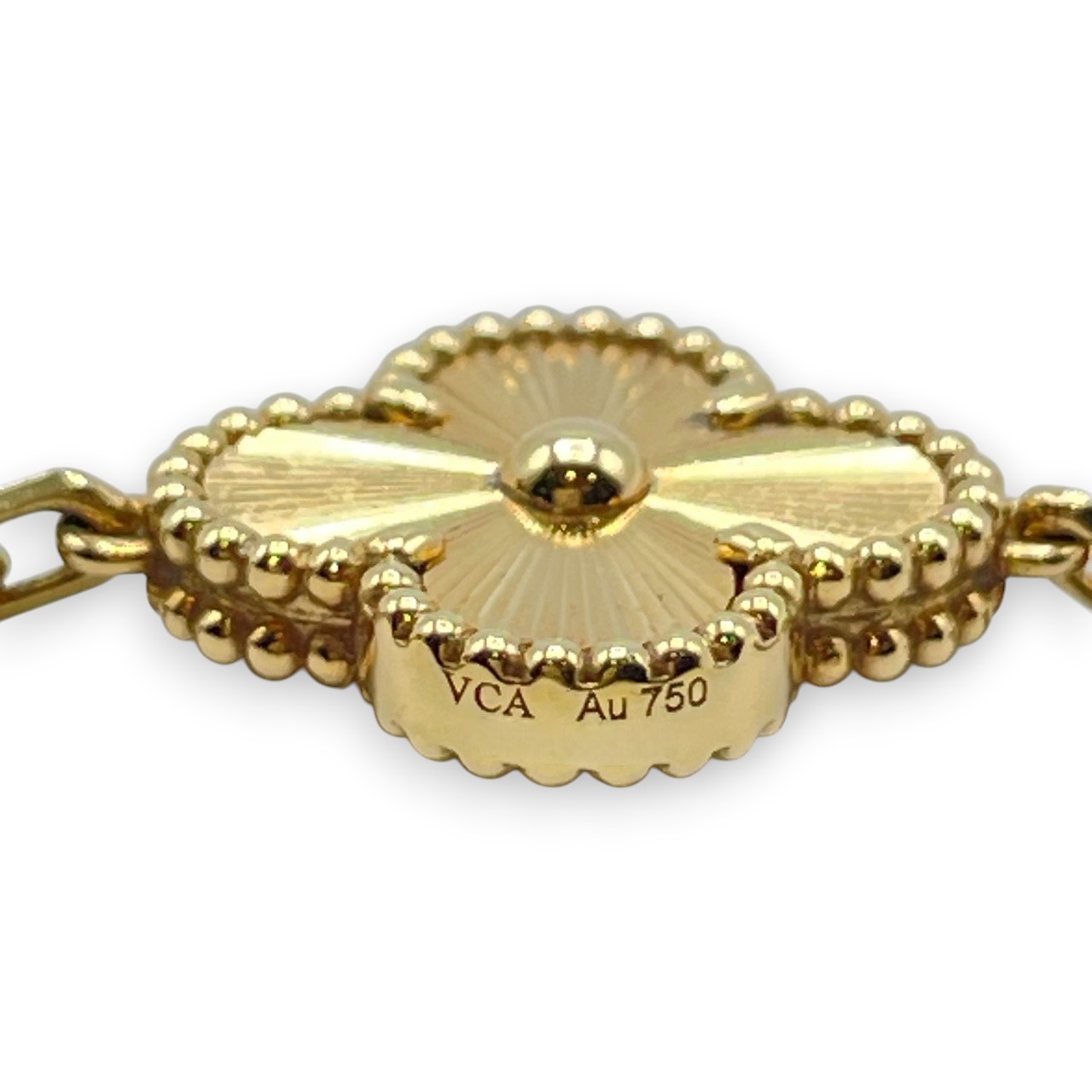 ヴァンクリーフ＆アーペル ヴィンテージアルハンブラ ネックレス VCARP3JJ00 ギヨシェ 18Kイエローゴールド